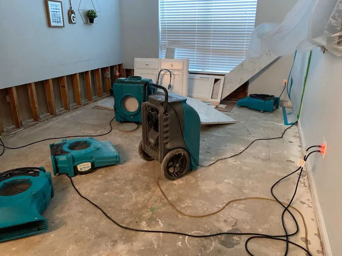 Dehumidifier in flood-cut room for Water Extraction & Removal in Moon